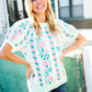 All For Love Mint Jacquard Floral Bubble Sleeve Sweater Top