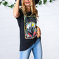 Black Cotton Nashville Graphic Knit Tee