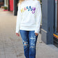 More the Merrier White Pop Up Lurex Sweater