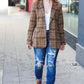 Make It Happen Spice Plaid Tailored Collar Lapel Blazer