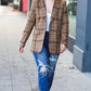 Make It Happen Spice Plaid Tailored Collar Lapel Blazer