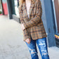 Make It Happen Spice Plaid Tailored Collar Lapel Blazer
