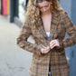 Make It Happen Spice Plaid Tailored Collar Lapel Blazer