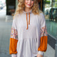 Taupe & Rust Turtleneck Babydoll Terry Top