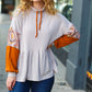Taupe & Rust Turtleneck Babydoll Terry Top
