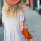 Taupe & Rust Turtleneck Babydoll Terry Top