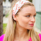 Red & Pink Heart Print Stretchy Twist Headband