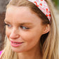 Red & Pink Heart Print Stretchy Twist Headband