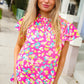 Feeling Femme in Pink Floral Print Frill Mock Neck Blouse