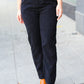 Going Your Way Black Corduroy High Rise Tapered Leg Pants