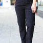 Going Your Way Black Corduroy High Rise Tapered Leg Pants