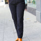 Going Your Way Black Corduroy High Rise Tapered Leg Pants