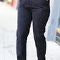 Going Your Way Black Corduroy High Rise Tapered Leg Pants