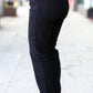 Going Your Way Black Corduroy High Rise Tapered Leg Pants