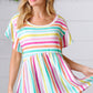 Lavender Rainbow Stripe Babydoll To