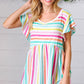 Lavender Rainbow Stripe Babydoll To