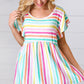 Lavender Rainbow Stripe Babydoll To