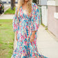 Star Struck Vintage Floral Midi Dress with Side Pockets