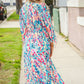 Star Struck Vintage Floral Midi Dress with Side Pockets