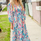 Star Struck Vintage Floral Midi Dress with Side Pockets