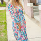 Star Struck Vintage Floral Midi Dress with Side Pockets