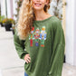 Be Merry Forest Green Nutcracker Sequin Hacci Top