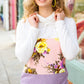 Lean On Me Lavender Floral Cowl Neck Color Block Terry Top