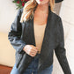 Black Holiday Matte Foiled Cheetah Print Blazer Jacket