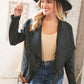 Black Holiday Matte Foiled Cheetah Print Blazer Jacket