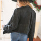 Black Holiday Matte Foiled Cheetah Print Blazer Jacket