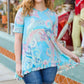 All About You Sky Blue Paisley Ruffle Hem Tunic Top