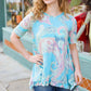 All About You Sky Blue Paisley Ruffle Hem Tunic Top