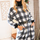 Black Buffalo Plaid Belted Sweater Dress