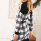 Black Buffalo Plaid Belted Sweater Dress