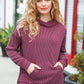 A New Day Burgundy Mineral Wash Rib Knit Hoodie