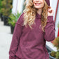 A New Day Burgundy Mineral Wash Rib Knit Hoodie