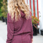 A New Day Burgundy Mineral Wash Rib Knit Hoodie