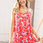 Coral Paisley Scallop Crochet Strap Tank Top