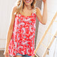 Coral Paisley Scallop Crochet Strap Tank Top