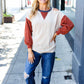 Oatmeal Textured Sweater Knit Cold Shoulder Top