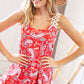 Coral Paisley Scallop Crochet Strap Tank Top