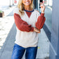 Oatmeal Textured Sweater Knit Cold Shoulder Top