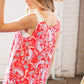 Coral Paisley Scallop Crochet Strap Tank Top