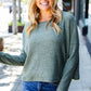 Olive Ribbed Dolman Cropped Sweater