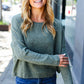 Olive Ribbed Dolman Cropped Sweater