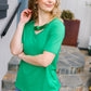 Saint Patrick Asymmetrical Sequin Banded V Neck Top