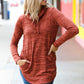 Rust Marled Cowl Neck Pocketed Top