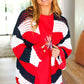 Simply Patriotic Red White & Blue Striped Crochet Cardigan