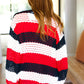Simply Patriotic Red White & Blue Striped Crochet Cardigan