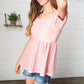 Mauve Eyelet Puff Sleeve Babydoll Top